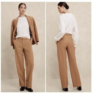 NWT Banana Republic Sculpted Stretch Wide Leg Brown Slacks Pants Trousers Size 4